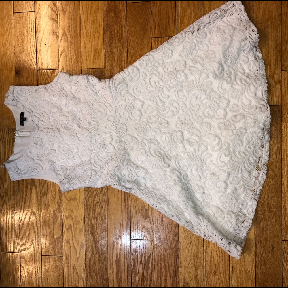 White dress with pattern